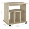 vidaXL Storage Cabinet Sonoma Oak Engineered Wood Medium Rolling Cabinet