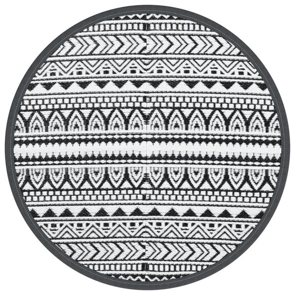 vidaXL Outdoor Carpet Black Polypropylene &Oslash;78.7 in Reversible