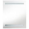 vidaXL Bathroom Cabinet White, Silver MDF, Glass 19.7 x 5.3 x 23.6 in