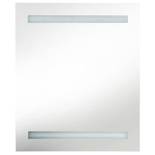 vidaXL Bathroom Cabinet White, Silver MDF, Glass 19.7 x 5.3 x 23.6 in