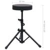 vidaXL Adjustable Drum Stool Black Round