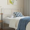 vidaXL Headboard White Powder-Coated Steel Twin Classic/Traditional