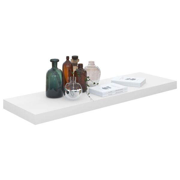 vidaXL Wall Shelf Set of 4 High gloss white Honeycomb MDF, metal Medium