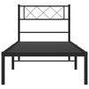 vidaXL Metal Bed Frame Black Powder-Coated Steel Single Metal Bed Frame
