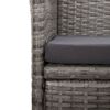 vidaXL Outdoor Chair Set of 2 Grey PE rattan Medium
