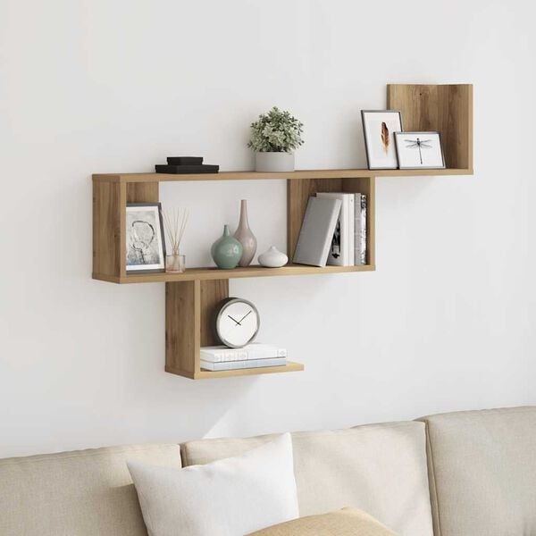 vidaXL Wall Shelf Artisian Oak 39.4x5.9x27.6" Engineered Wood
