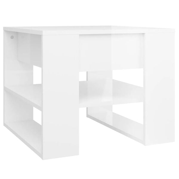 vidaXL Coffee Table High gloss white Engineered wood Compact