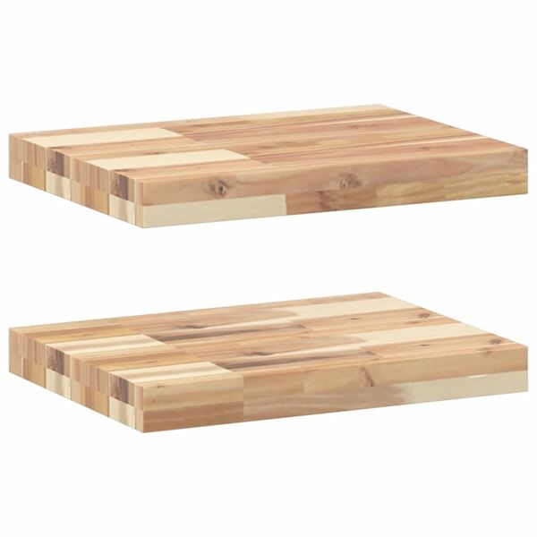 vidaXL Floating Shelves 2 pcs 15.7x11.8x1.6" Untreated Solid Wood Acacia