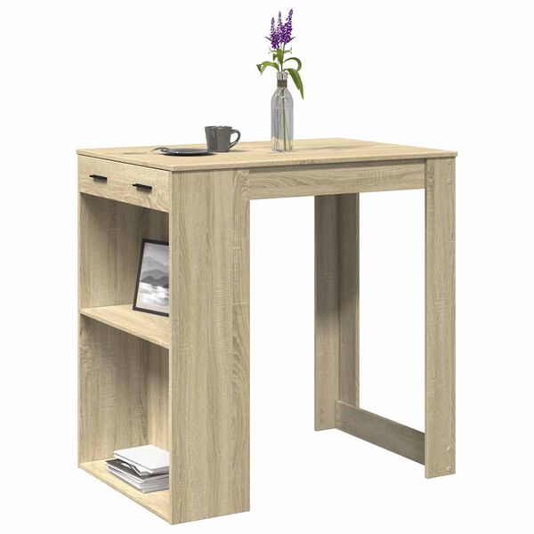 vidaXL Bar Table Sonoma Oak Engineered Wood Tall Bar Table Rectangular