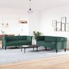 vidaXL Sofa Set Dark Green 100% Polyester, Plywood, Solid Wood
