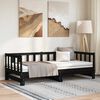 vidaXL Day Bed Black Solid pine wood Single 35.4 x 78.7 in