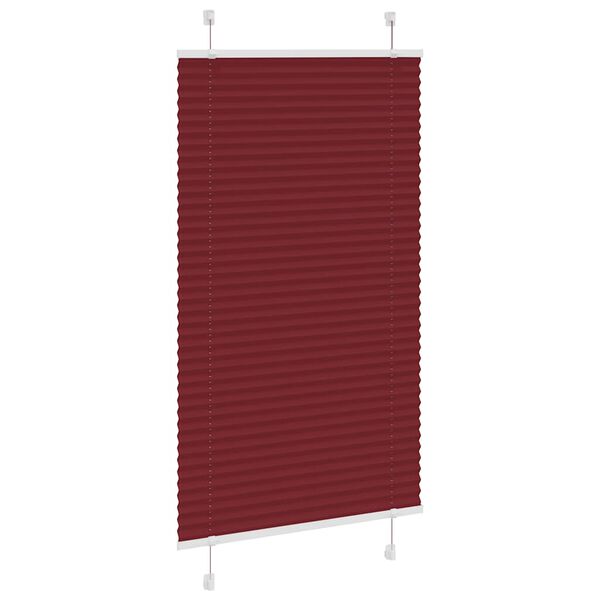 vidaXL Pleated Blind Bordeaux Red 100% Polyester 31.5 x 59.1 in