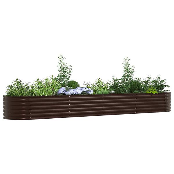 vidaXL Garden Raised Bed Brown 157.5" x 31.5" x 17.3" Steel