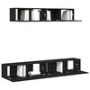 vidaXL TV Cabinet Set Wall-mounted Black Oak Engineered Wood