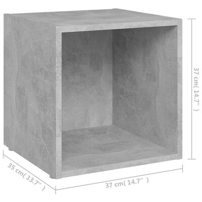 vidaXL TV Stands 4 Pcs Concrete Gray 14.6"x13.8"x14.6" Engineered Wood