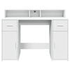 vidaXL Desk with LED Lights White 47.2x21.7x35.8" Engineered Wood