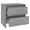 vidaXL Bedside Cabinet Set of 2 Grey sonoma Engineered wood
