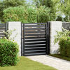 vidaXL Patio Gate Lockable Black 39.4x39.4" Aluminium