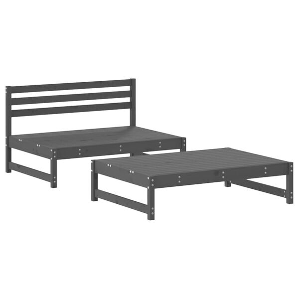 vidaXL Garden Lounge Set Grey Solid pinewood Standard Modular
