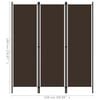vidaXL 3-Panel Room Divider Brown 59.1"x70.9"