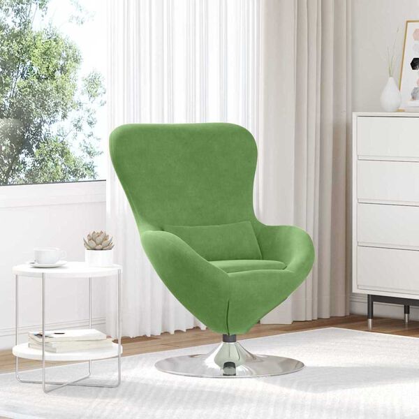 vidaXL Egg Chair Light Green 24.80 x 28.74 x 35.43 in Velvet