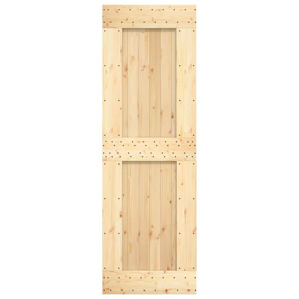 vidaXL Sliding Door with Hardware Set 27.6x82.7" Solid Wood Pine