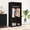 vidaXL Wardrobe Black Engineered wood Compact Wardrobe Rectangular