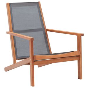 vidaXL Garden Chair Grey Solid eucalyptus wood Medium Garden Chair
