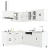 vidaXL Kitchen Cabinet Set White Engineered Wood, Glass 11 Piece Set