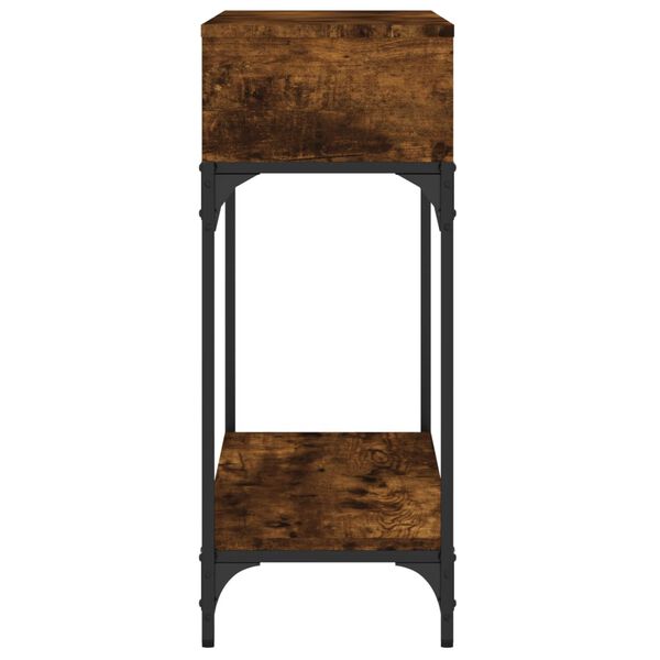 vidaXL Console Table Smoked Oak Engineered Wood, Metal Medium