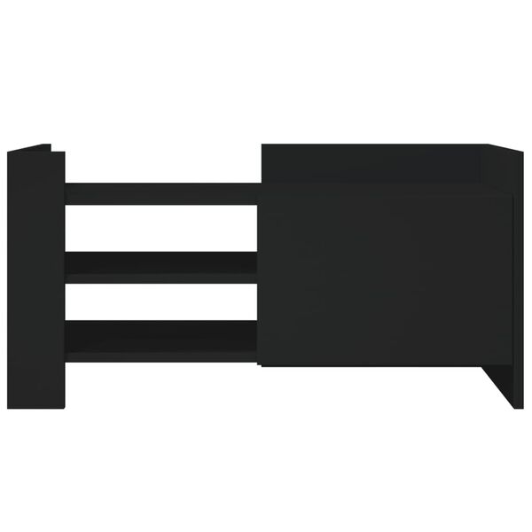 vidaXL TV Cabinet Black Engineered Wood Medium TV Cabinet Rectangular