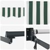 vidaXL Retractable Awning Green and white 157.48" x 118.11" Polyester