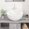 vidaXL Wash Basin White 17.3"x6.7" Ceramic Round