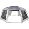 vidaXL Pool Tent with Removable Fly & Mesh Walls Grey 271.7x271.7"