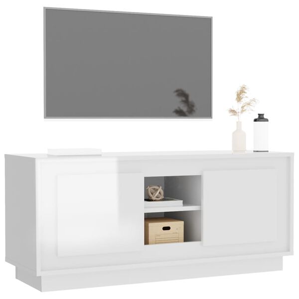 vidaXL TV Cupboard High gloss white Engineered wood