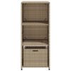 vidaXL Garden Storage Cabinet Beige PE Rattan 19.7x21.7x45.3 in