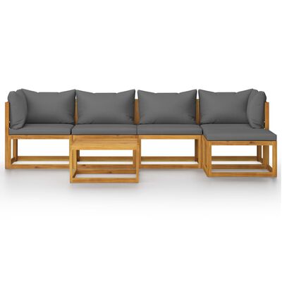vidaXL 7 Piece Patio Lounge Set with Cushion Solid Acacia Wood