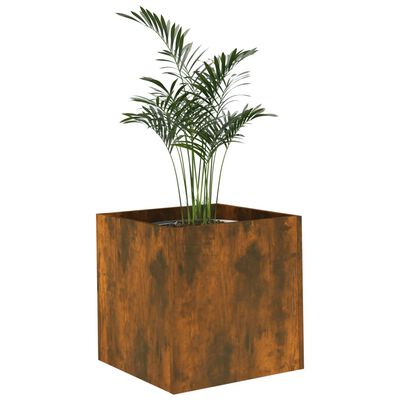 vidaXL Planter Box Smoked Oak 15.7"x15.7"x15.7" Engineered Wood