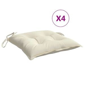 vidaXL Chair Cushion Set of 4 Cream White Oxford fabric (100% polyester)