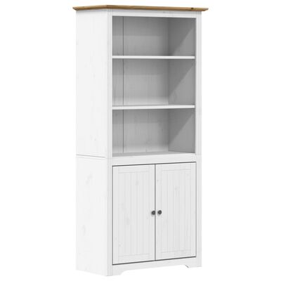 vidaXL Bookcase BODO White and Brown 31.5"x15.7"x67.7" Solid Wood Pine