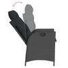vidaXL Reclining Garden Chair Black PE rattan Adjustable reclining size