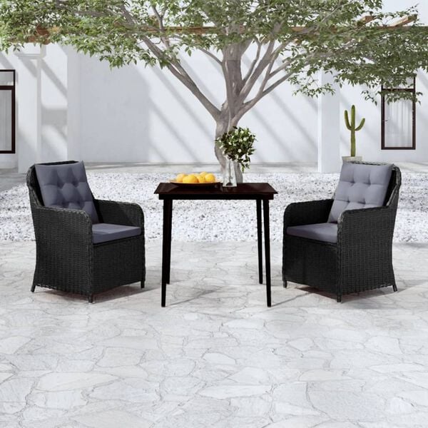 vidaXL Garden Dining Set Black