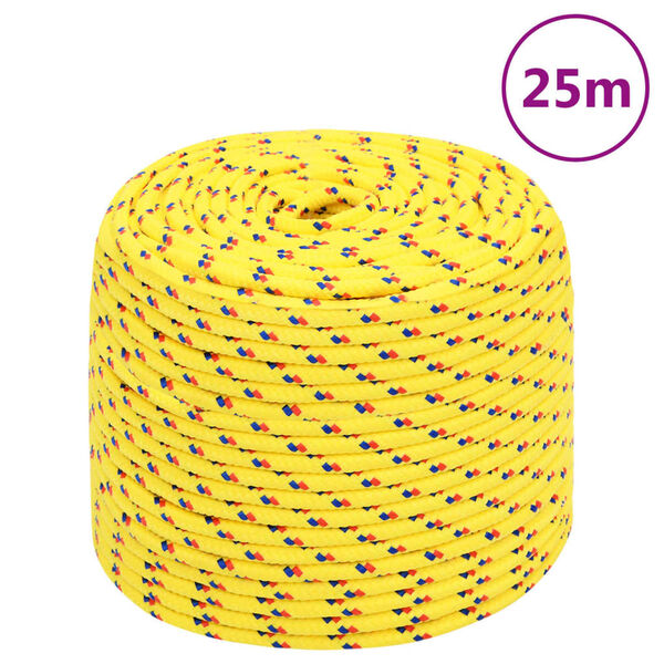 vidaXL Boat Rope Yellow 0.24 " 82.0 ' Polypropylene