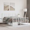 vidaXL Bed Frame White Powder-coated steel Double Bed Frame