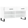 vidaXL Shoe Bench High gloss white Engineered wood, iron