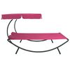 vidaXL Lounge Bed Pink Oxford fabric, Powder-coated steel Double Durable
