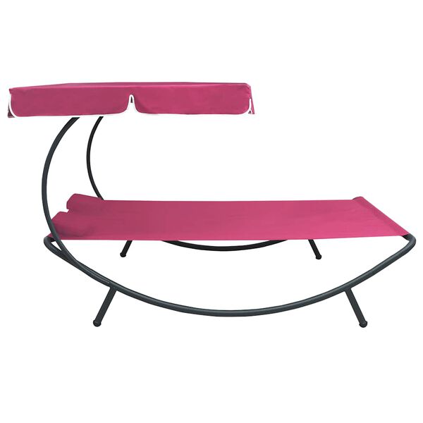 vidaXL Lounge Bed Pink Oxford fabric, Powder-coated steel Double Durable