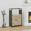 vidaXL Firewood Rack Olive Green 23.6x11.0x35.4" Cold-rolled steel