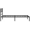vidaXL Metal Bed Frame Black Powder-Coated Steel Twin Metal Bed Frame