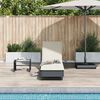 vidaXL Sun Lounger with Wheels and Cushion Black Poly Rattan